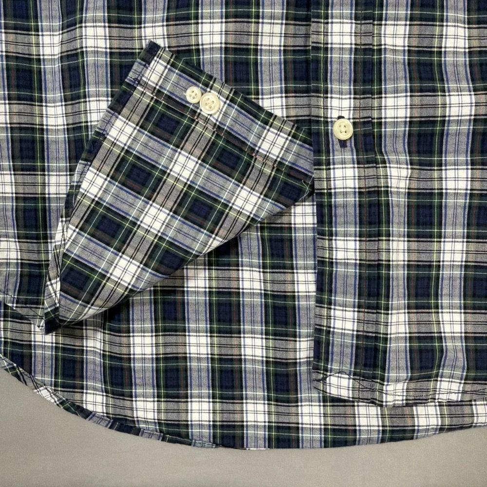 Lot Of 2 Ralph Lauren Boys‎ Large 14-16 Button-Down Plaid Red Blue Shirts Pony